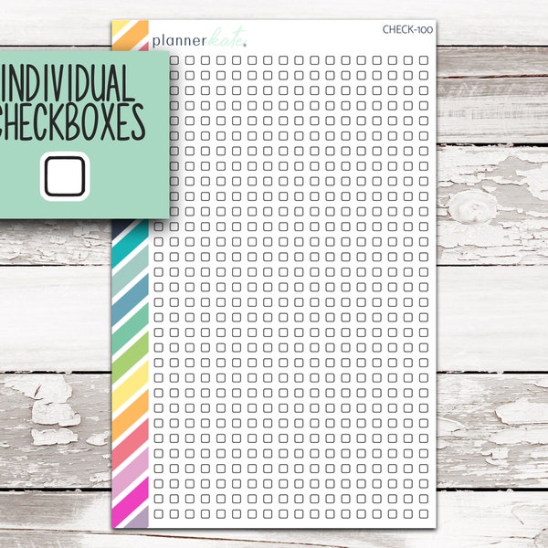 CHECK-100 || INDIVIDUAL CHECKBOXES Planner Stickers