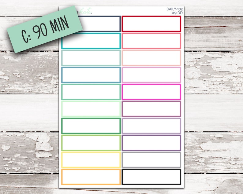 DAILY-100 103 7x9 Daily Duo Timed Labels PK Colors C) 90 MIN