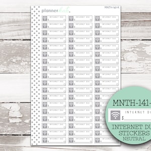 MNTH-141-K // INTERNET DUE Bill Stickers para 7x9 Planner