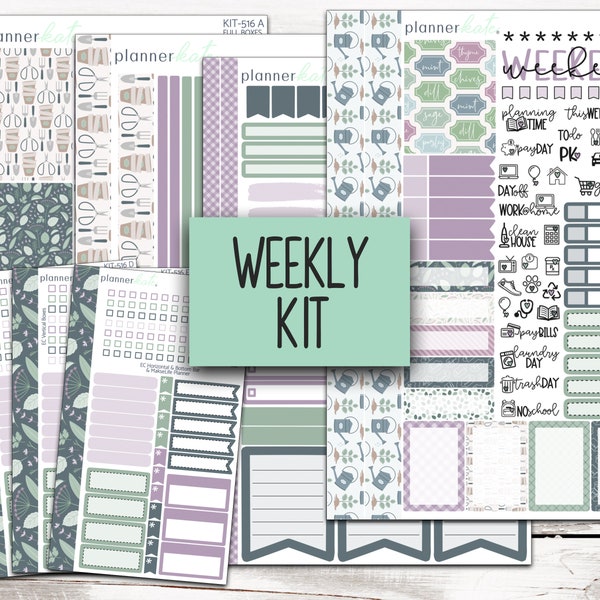 50% Off! KIT-516 WEEKLY || "Garden Dreams" - Weekly Kit Planner Stickers