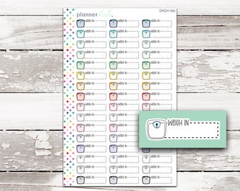 DASH-100 || "WEIGH IN" Dash Doodle Planner Stickers