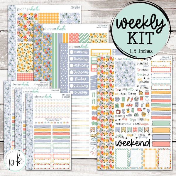 MK-618 WEEKLY || "Granny's Garden" - Weekly Kit Planner Stickers