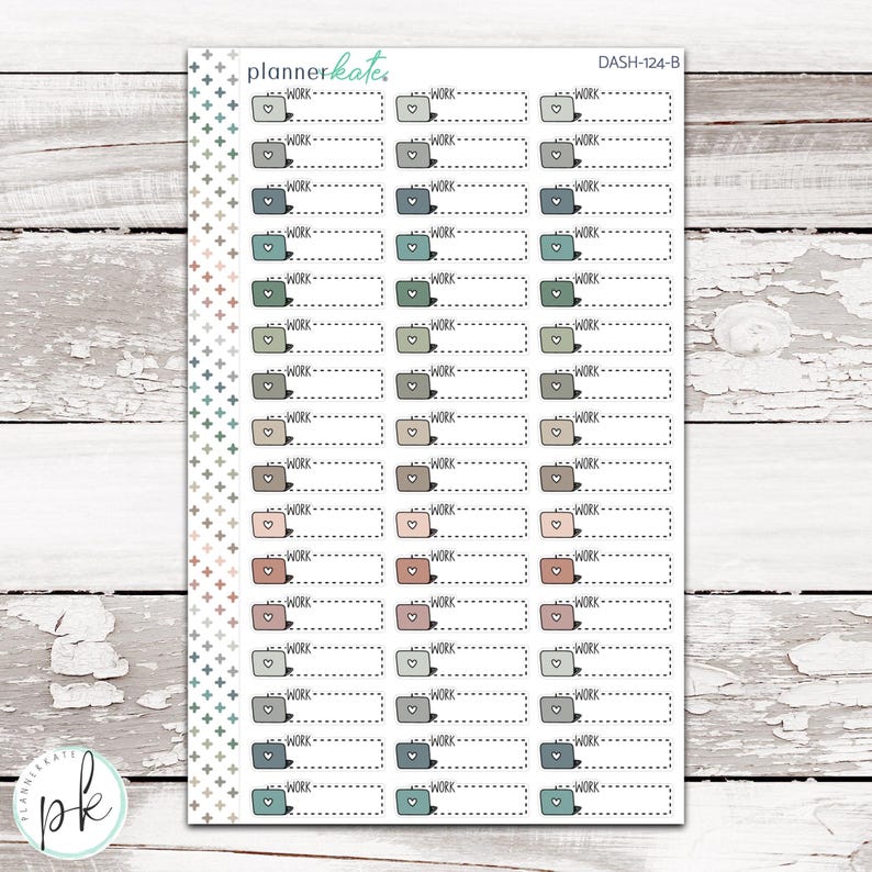 DASH-124 || "work" Dash Doodle Planner Stickers - Etsy