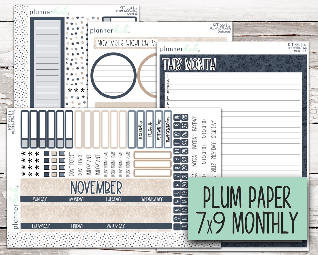 KIT-551 J PLUM 7x9 Monthly fall Feeling Monthly Kit - Etsy