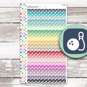 I-1057 || BOWLING Itty Bitty Icon Stickers