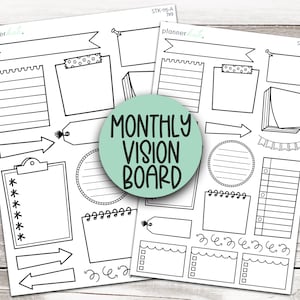 STK-115 Monthly VISION BOARD Shell Planner Stickers image 1