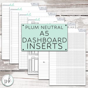 KIT-8XX P - PLUM A5 Monthly || Neutral Dashboard Bottom Box Insert