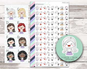 PKDG-14 || Mini MIXED EMOTIONS Pk Doodles Planner Stickers (9 Variations)