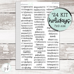 KIT-6XX A-5 || 2024 Kit Mixed Script Holidays for 7x9 Planner