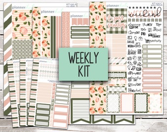 KIT-520 WEEKLY || "Just Peachy" - Weekly Kit Planner Stickers