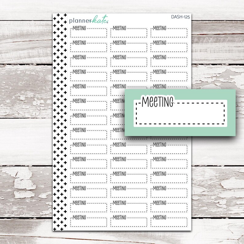 DASH-125 || MEETING Dash Quarter Box Planner Stickers - Etsy