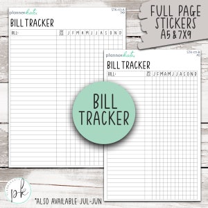 STK-177 || Annual Bill Tracking Dashboard Sticker (Jan-Dec / Jul-Jun)