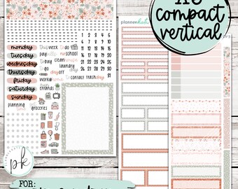 MK-623 CV - EC A5 Compact Vertical || "Coral Floral" Weekly Kit