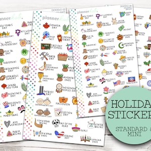 DOODLE-23-26 || HOLIDAY Planner Stickers - Standard + Mini Size (S-1569 S-1570)
