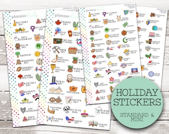 UK Holiday Calendar Planner Sticker Sheet - HOLIDAYS001 – Katnipp