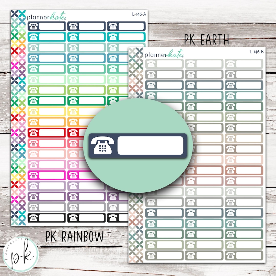 L-146 || Phone Icon Label - Etsy