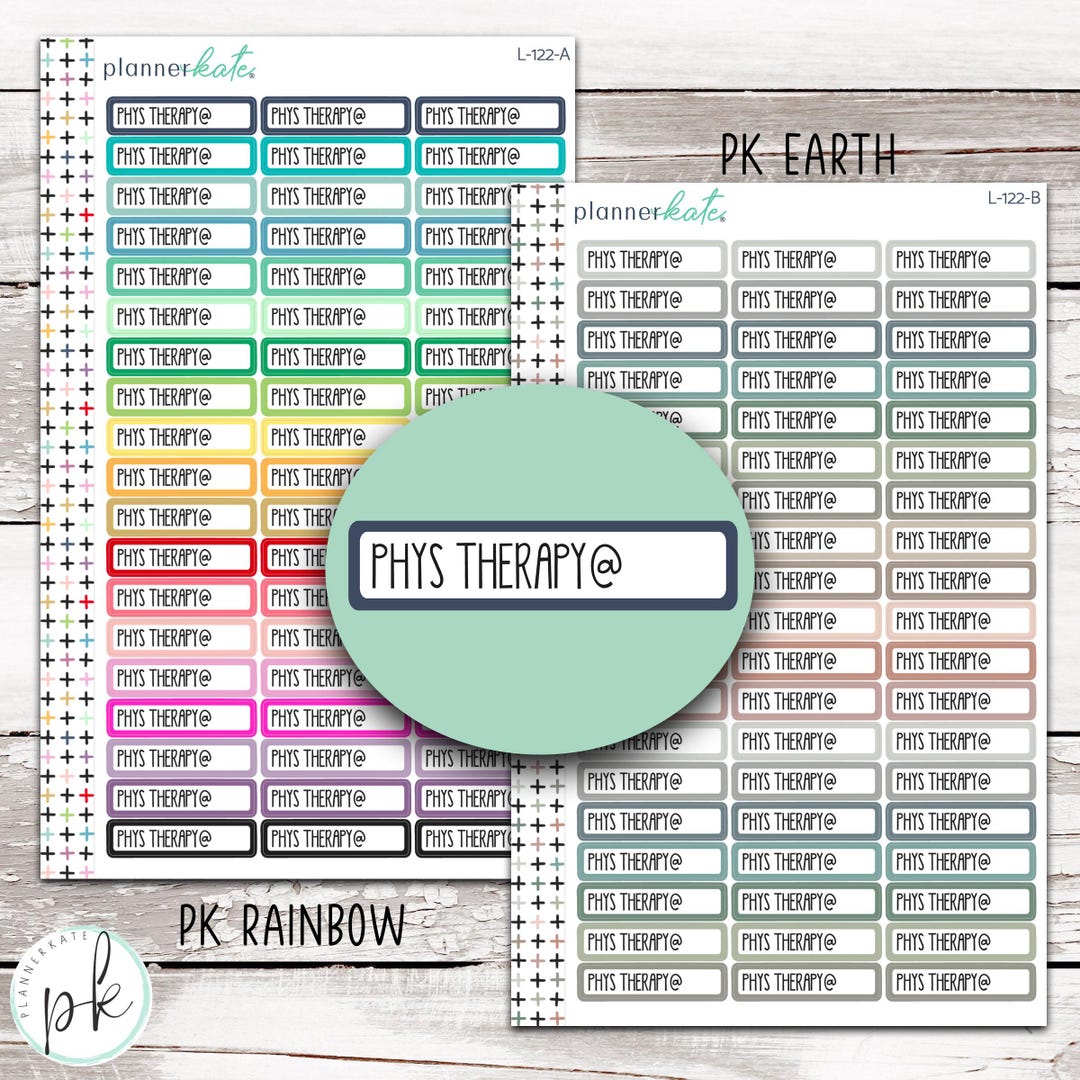 L-122 || PHYSICAL THERAPY Planner Stickers - Color Script - Etsy