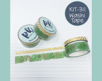 Final Sale! KIT-311 Foil Washi Tape (15mm & 6mm set) - LUCKY