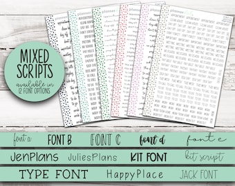 FONT-1 || MIXED WORDS Scripts - 12 Font Options