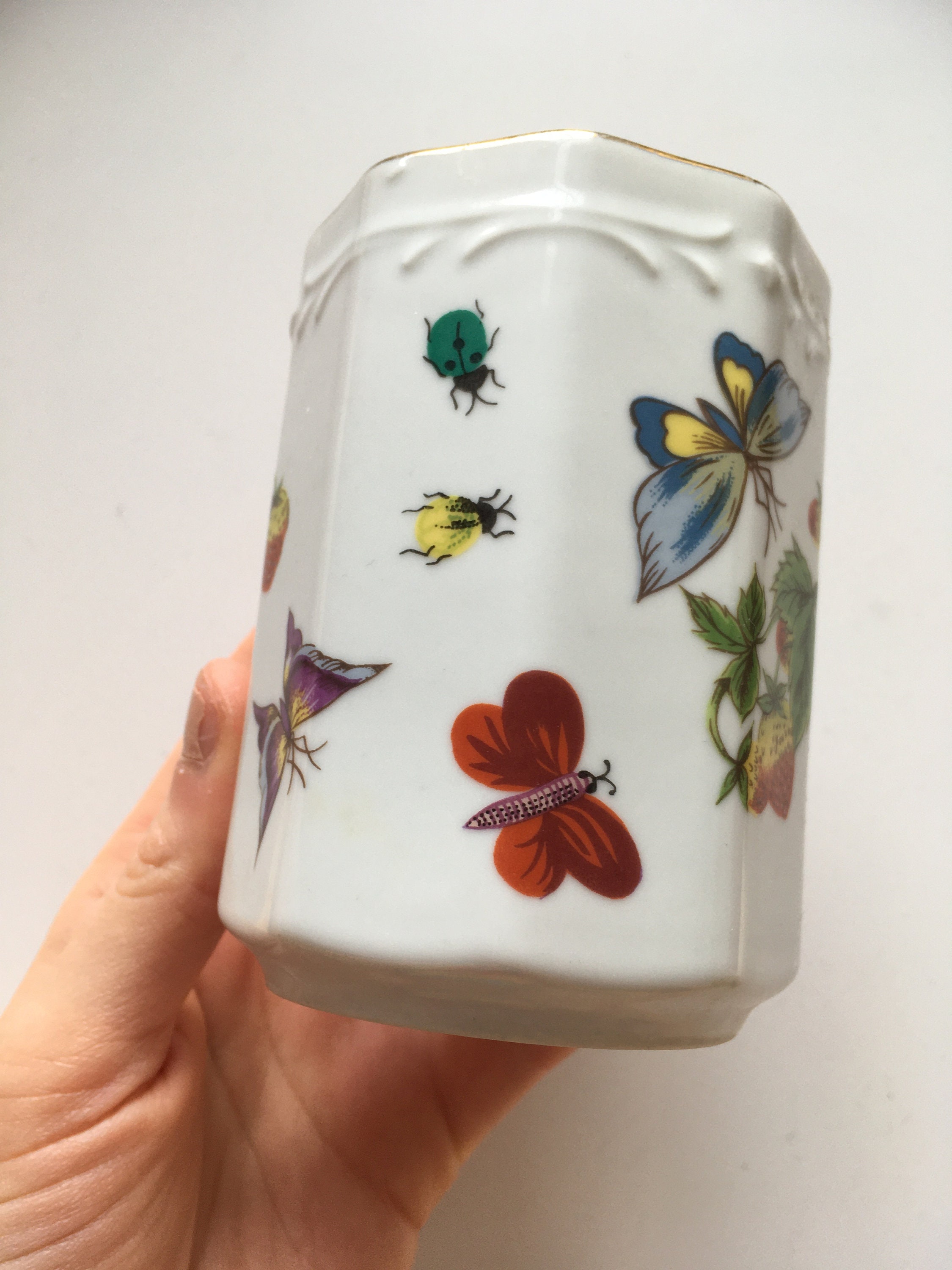 The House of Ardalt Porcelain Butterfly and Strawberry Mug Etsy