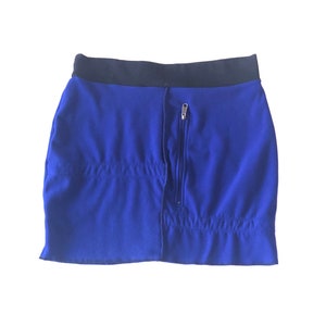 Women&#39;s XXL Upcycled Blue Fleece Skirt with a Pocket