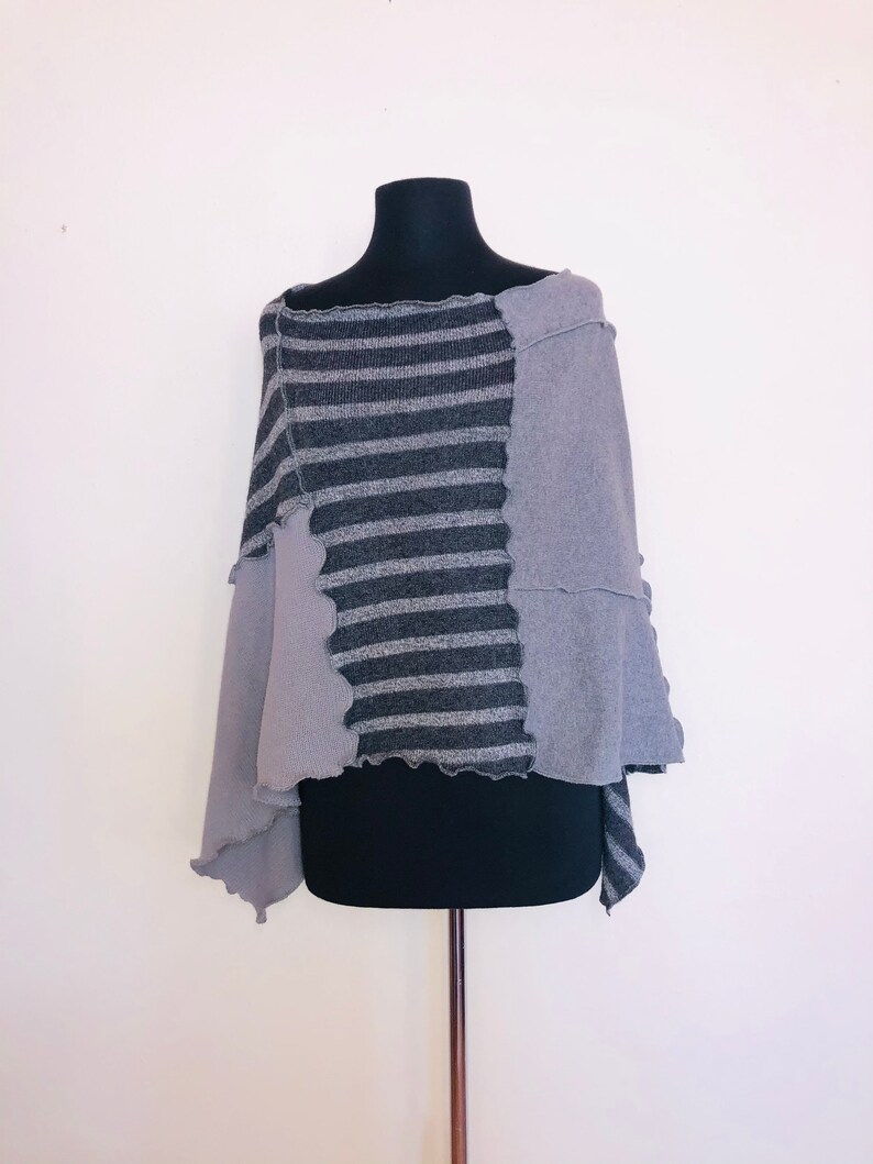 Upcycled Patchwork Sweater Poncho