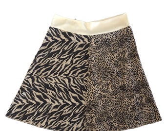 Women's Size Medium Brown Animal Print Skirt