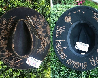 You Belong Among the Wildflowers- Custom Burned Hat