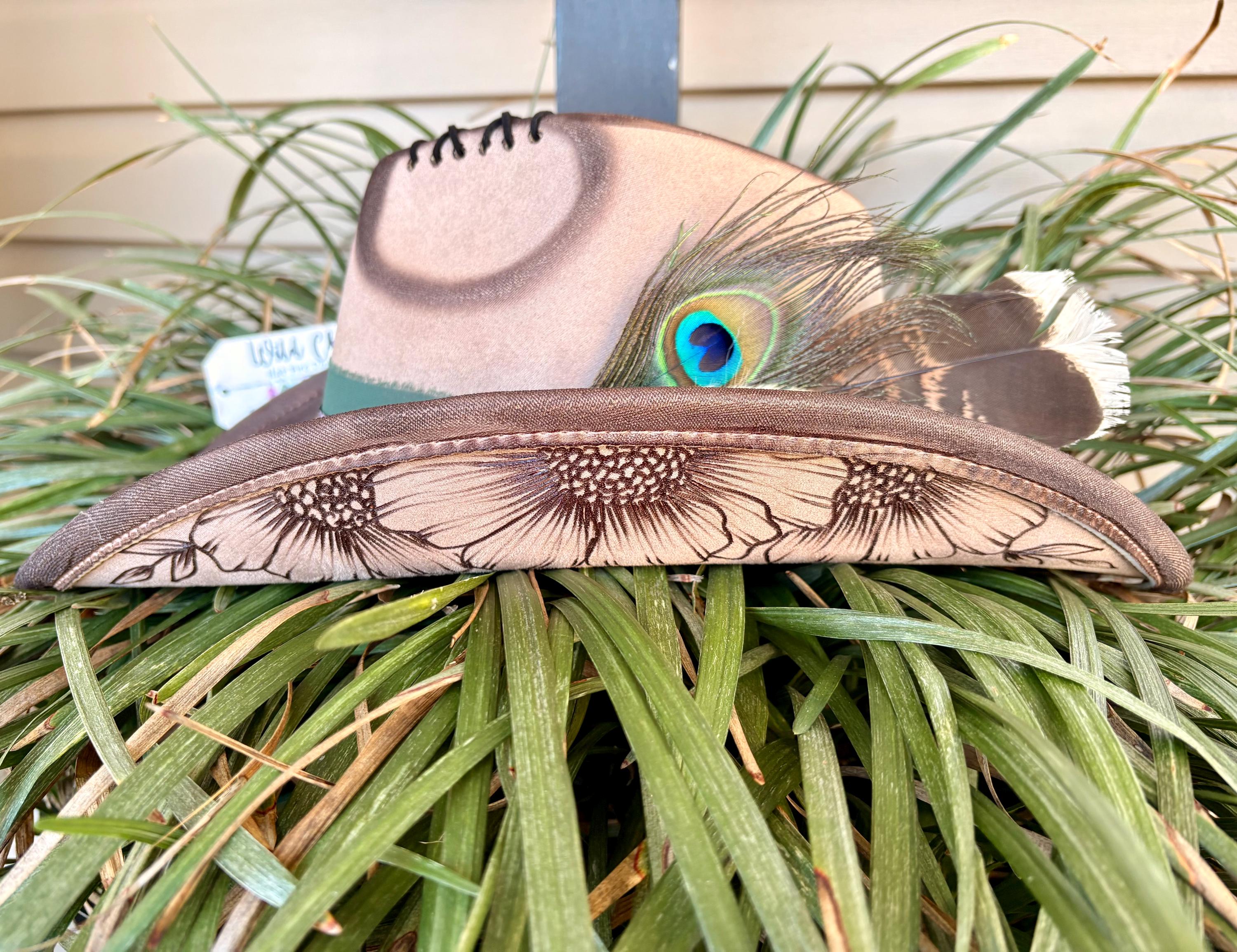 Burned Cowboy Hats Peacock - Etsy display picture 1