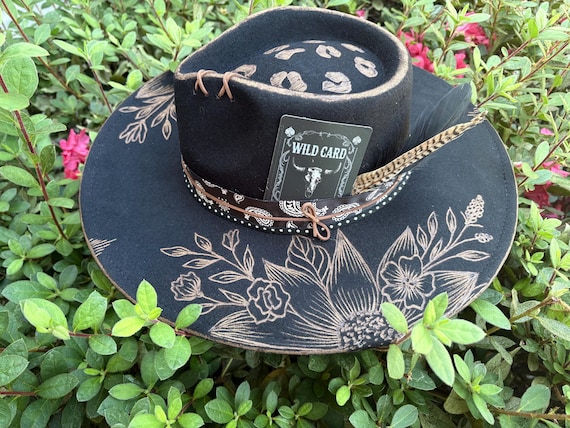Wild Card - Hand Burned Black Hat, Bandana, Wild Child, Best  display picture 3
