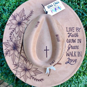 Live by Faith- Custom Burned Hat