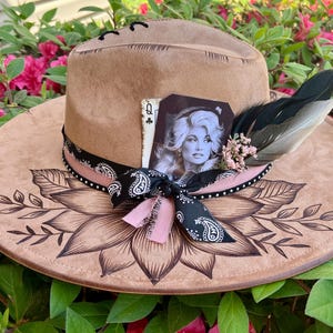 Butterfly Burned Cowgirl Hat - Etsy display picture 1