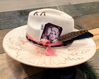 I Beg Your Parton - Handmade Custom Burned Hat, Wild Child  display picture 3