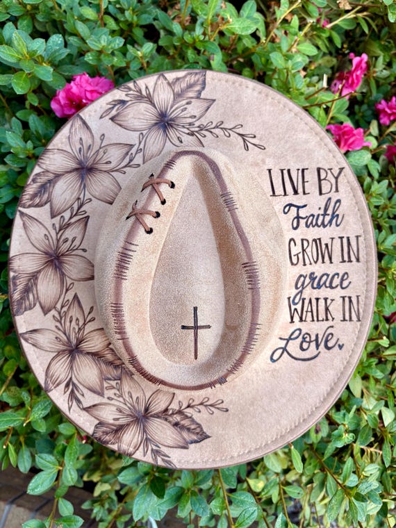 Live by FAITH - Authentic Hand Burned Hat, Wild Child, Best  display picture 3
