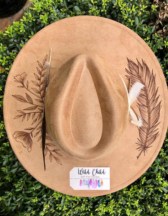 Customized Western Felt Hat Feathers Boho, Wedding, Photography