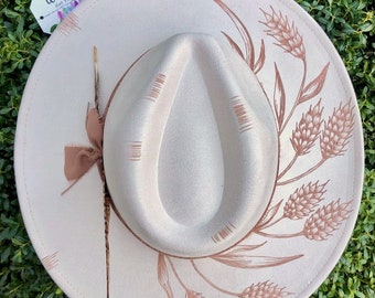 Tumbleweed - Authentic Hand Burned Hat, Wild child, Wheat, Best Seller, wide brim, cowboy, concert, custom, rodeo, western