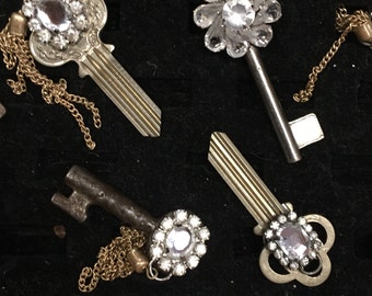 Pin- Vintage Mixed Metal Key Pin Handmade Pins with Vintage Elements for Men and Women By: JBKreative