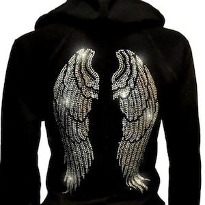Sequin angel wing hoodie outlet