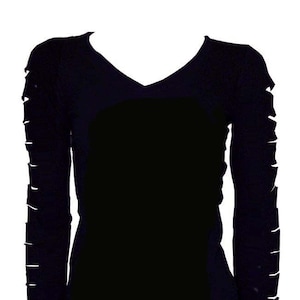 Womens Tops Shirts Plus Size Cut Out, Ripped Arms Long Sleeves T-Shirt Stretch Shirt XS - 3XL