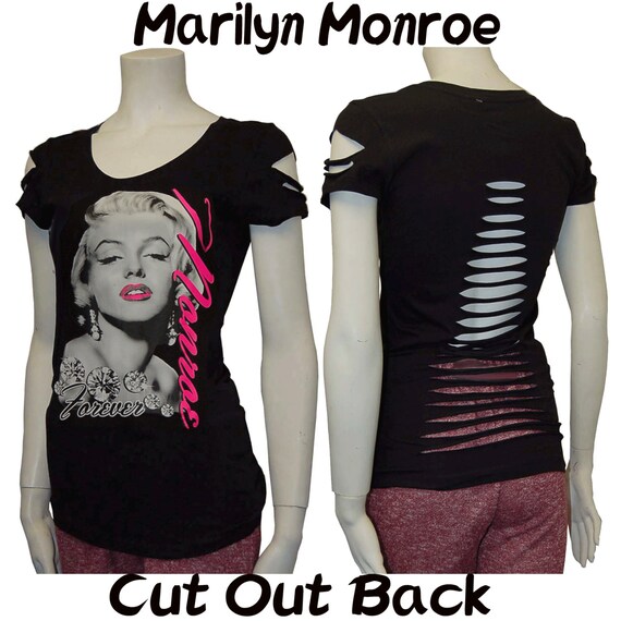 Deal PLUS Marilyn Monroe Forever LONG Sleeve Shirt Stretch Hot Pink Letter 3XL a