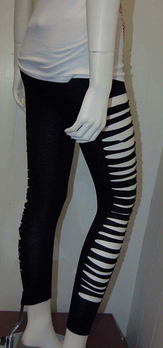 Plus Size SO Cute & Sexy Punk Ripped Slit Cut-out Stretchy Cotton Leggings  S,M,L,XL,1XL,2XL,3XL 