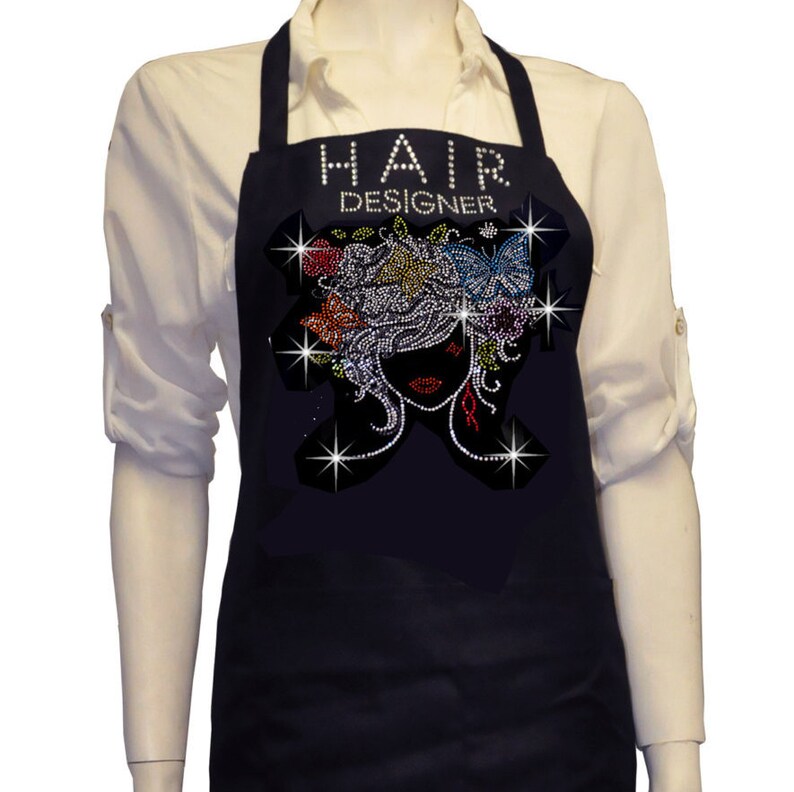 Bling Rhinestones Apron Hair Stylist Salon Beauty Girl with Etsy