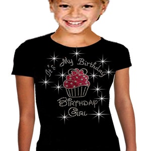 Bling Bling It&#39;s My Birthday,Rhinestone T-Shirt Minnie Mouse with Cupcake 10, 12