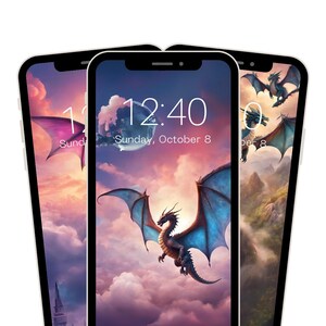 Dragon Phone Background, Fantasy Dragon Phone Background, Dragons, Fantasy, Phone Background, iPhone, Android, Digital Download