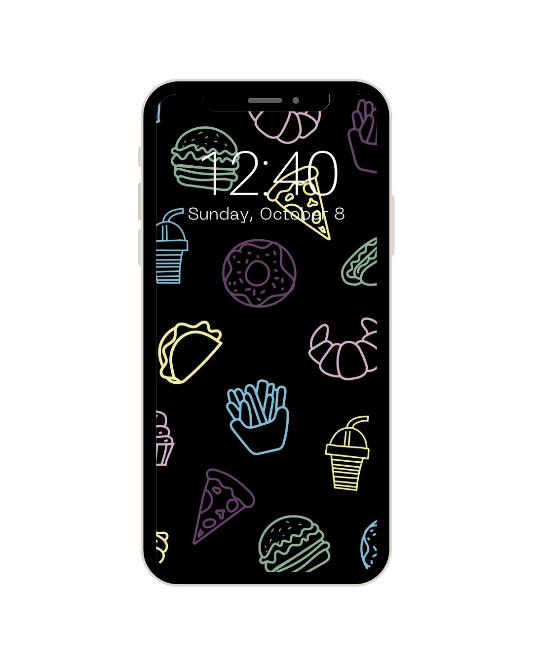 食べ物の落書きの携帯電話の背景、食べ物の携帯電話の背景、携帯電話の背景、iPhone の背景、デジタル ダウンロード、インスタント ダウンロード -  Etsy 日本, image size:1080x1350