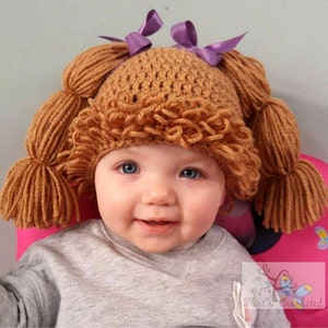 Cabbage Patch Kid Inspired hat/wig, Newborn photography prop, newborn boy, newborn girl, crochet hat, cabbage patch kid