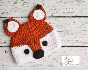 Newborn Fox hat, Newborn photography prop, newborn boy, newborn girl,crochet hat, fox hat