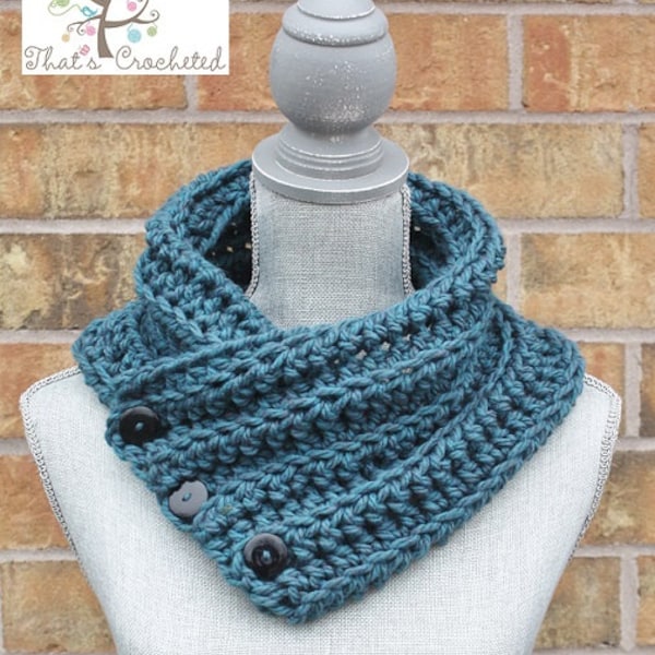 The 'Wanda' Cowl, Chunky Crochet Winter cowl, Teal