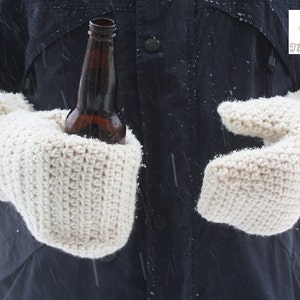 Beverage Cozy Mitts, Crochet Mitts, Ladies Mitts, Men Mitts, Crochet Cozy Beer Mitts