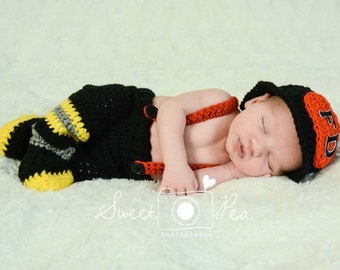 Nouveau Ne De Photographie A Crochet Pompier Tenue Bebe Etsy